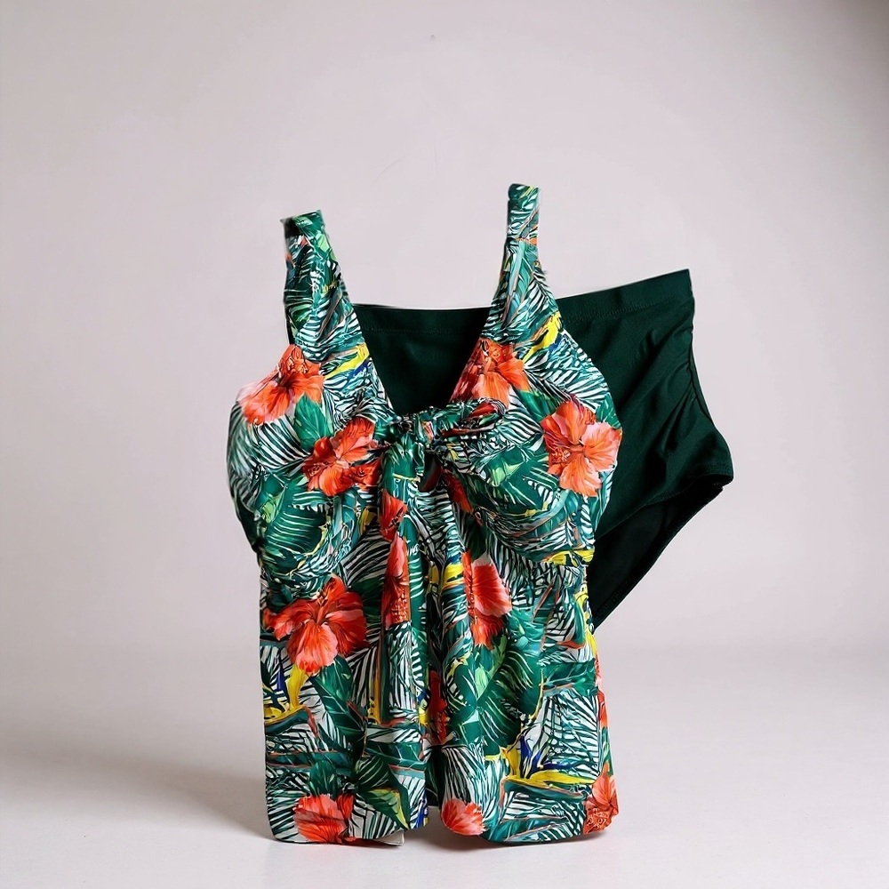 Tropical Floral Tankini Set
